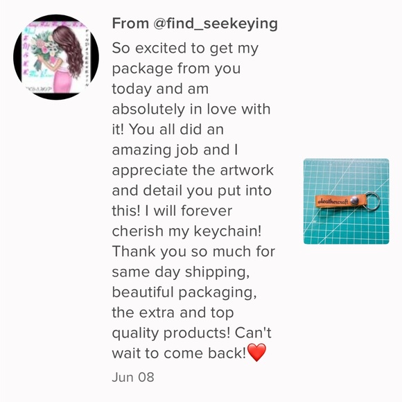 @(your customization) 4.5” leather loop keychain customized handcrafted - Picture 7 of 9